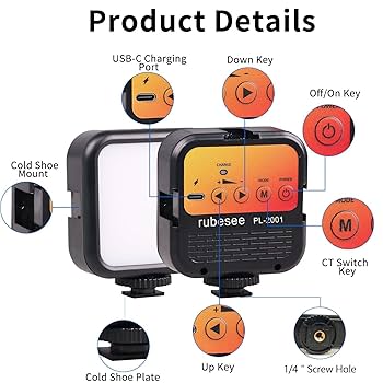 LEDビデオライト rubesee PL-2001 写真撮影用ポータブルライト Amazon | LEDビデオライト - rubesee PL-2001 写真撮影用